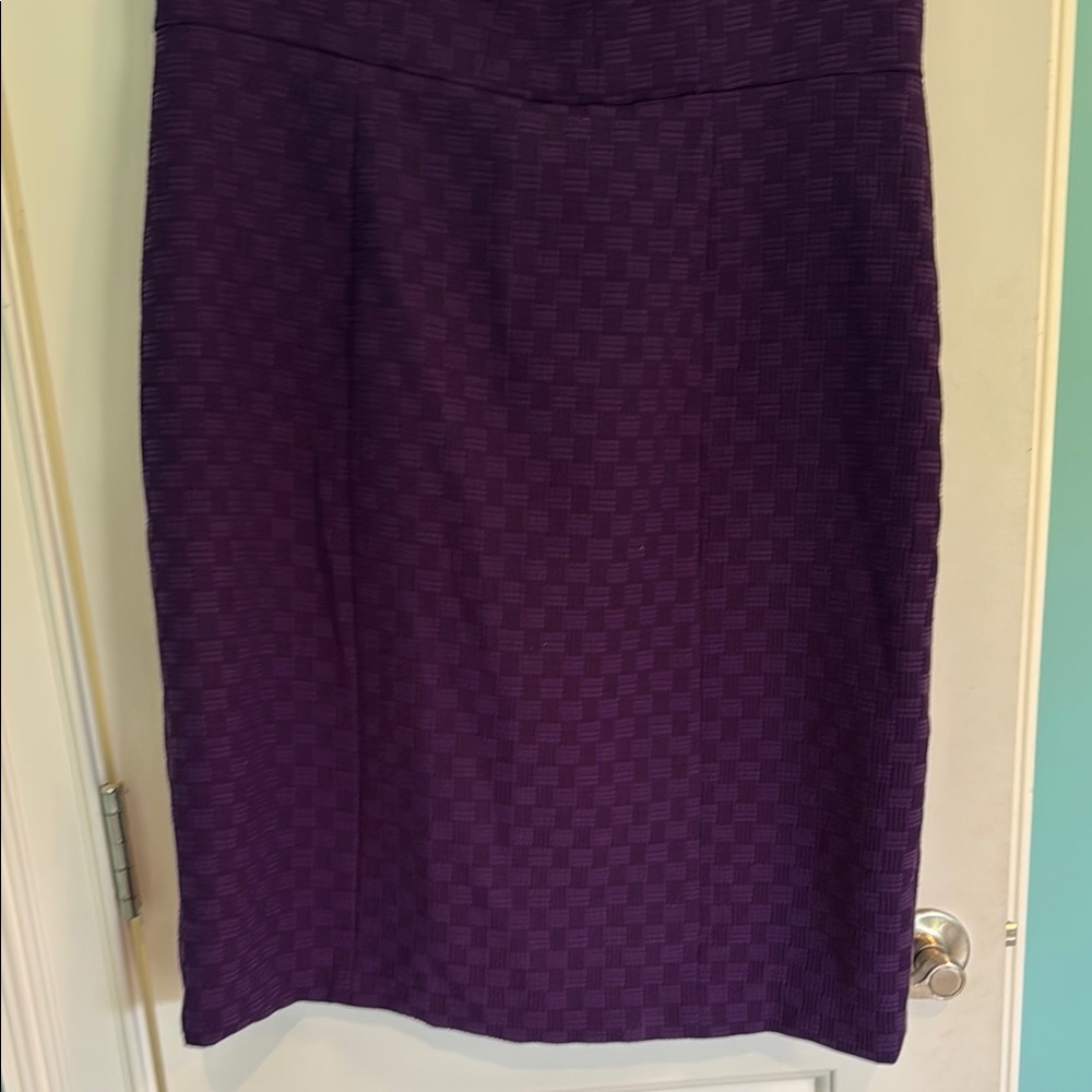 Worthington Purple Dress Elegant Style Pretty Patter Size 16 - Picture 4 of 9